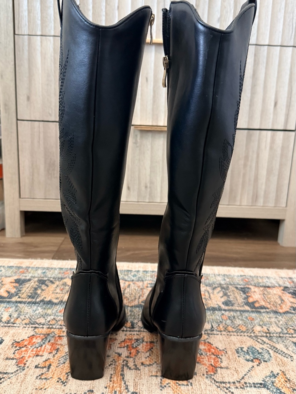 Dream Pairs Black Tall Western Heeled Boots - Picture 5 of 10